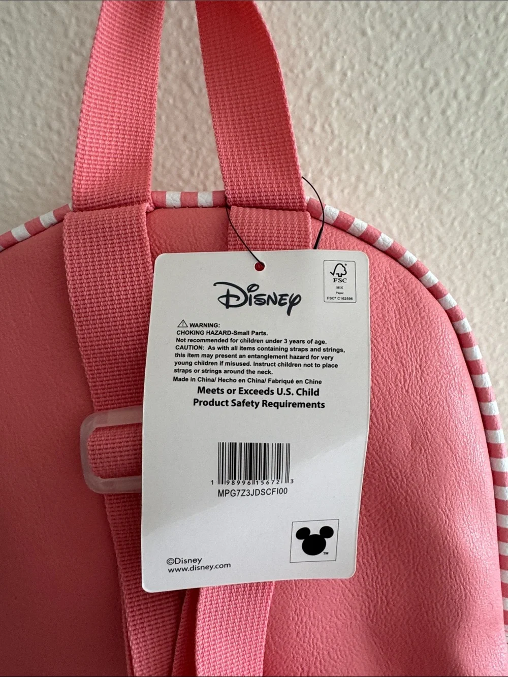 NWT Disney Pink and White Striped Marie Cat Mini Backpack 💖
